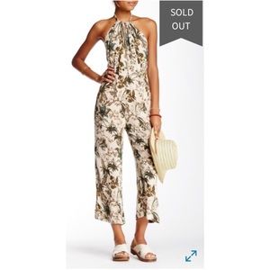 Free People Twisted Halter Floral Print Jumpsuit